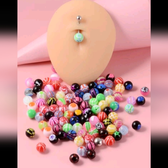 🍉5 for $25* 100 Piece Bellybutton Ring Set - Picture 1 of 4